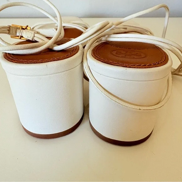 Tory Burch White Mini Benton Knotted Strap Sandals - Picture 7 of 12